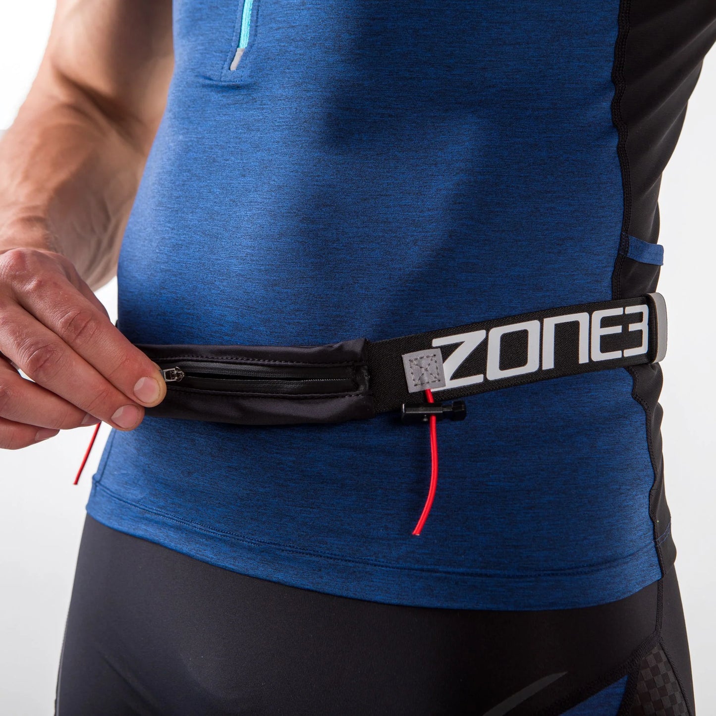 ZONE3 Endurance Number Belt with Lycra Fuel Pouch and Energy Gel Storage