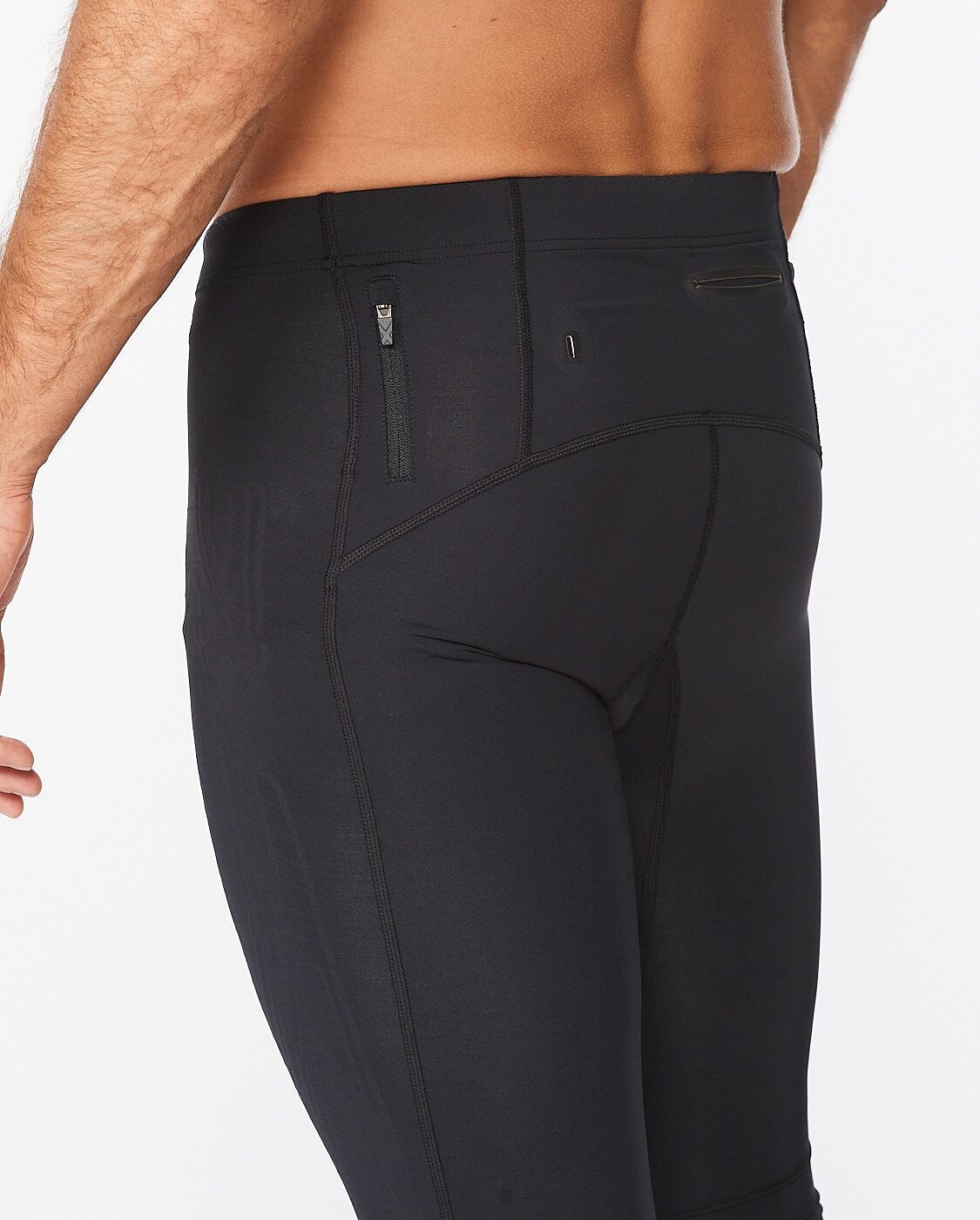 2XU South Africa - Men's Light Speed Compression Tights - Black/Gold Reflective