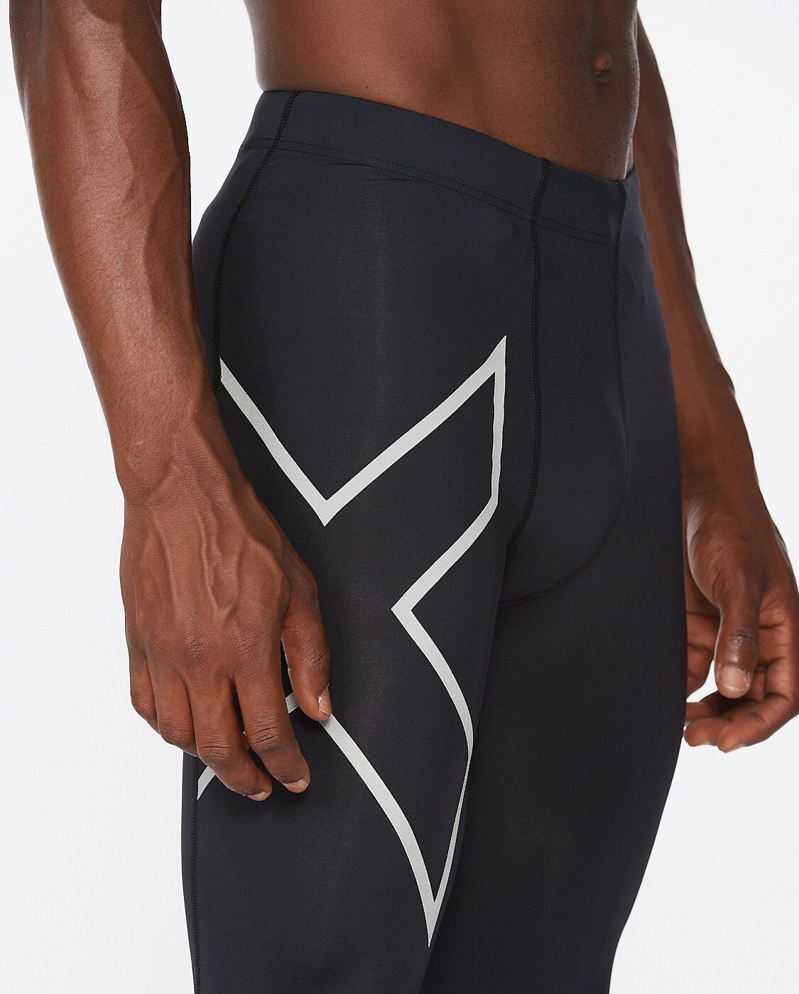 2XU SA - Men's Aero Vent Compression Tights - Black/Silver Reflective