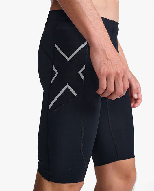2XU South Africa - Mens Aero Compression Short - Black/Silver Reflective