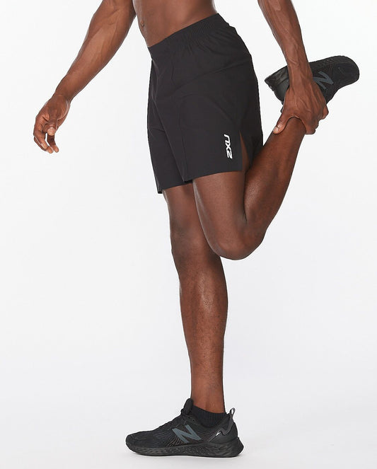 2XU South Africa - Men's Light Speed 7 inch Cover Shorts - Black/Black Reflective