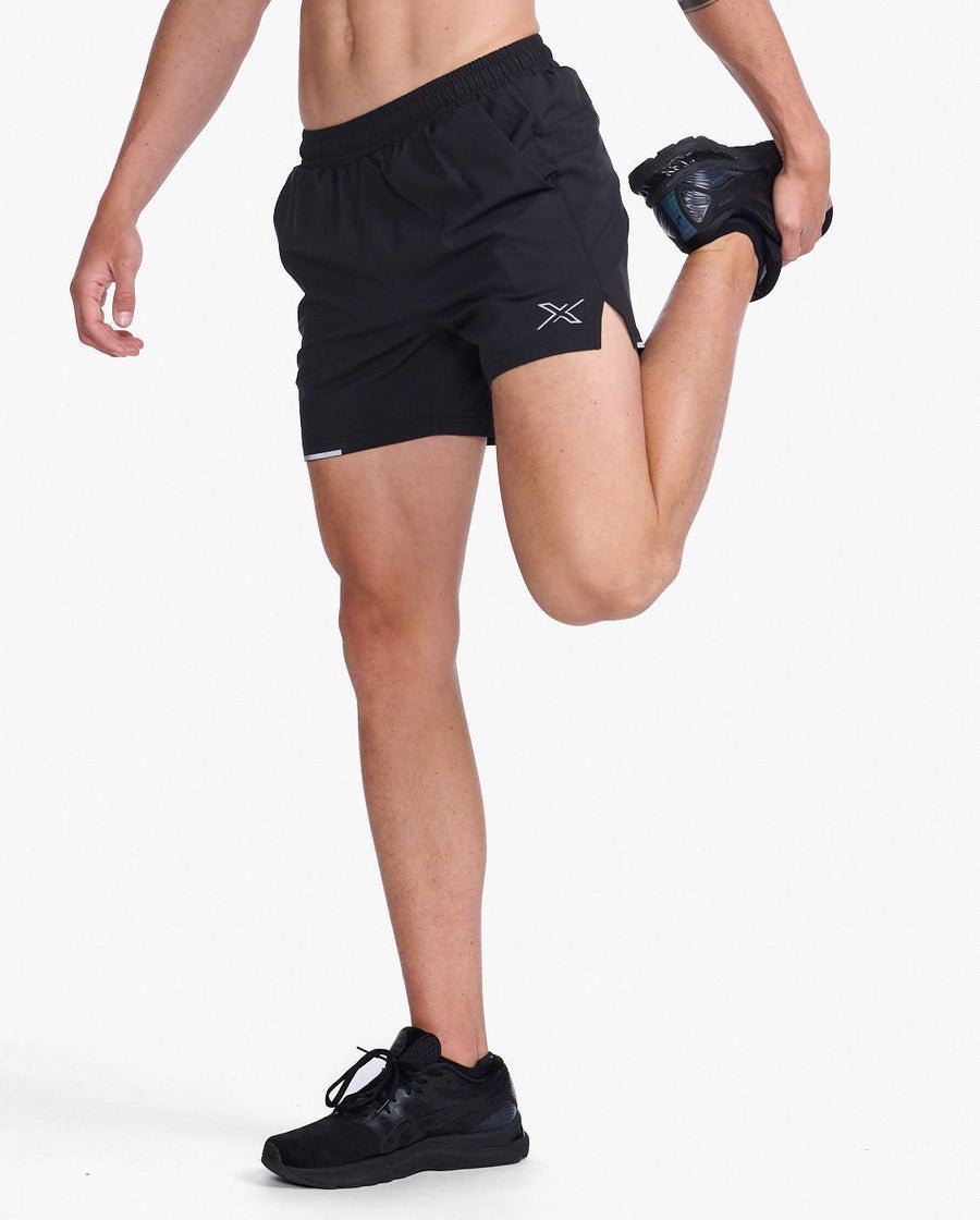 2XU South Africa - Mens Aero 5 Inch Shorts - BLK/SRF