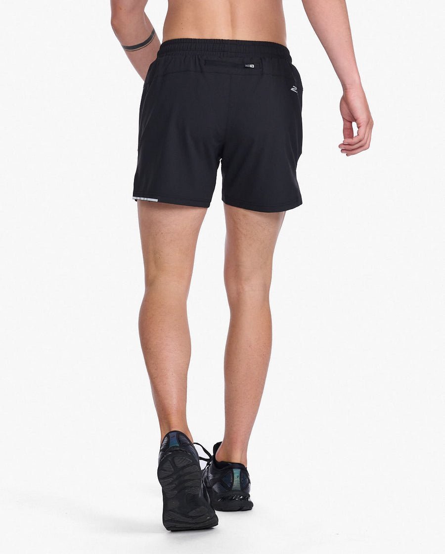 2XU South Africa - Mens Aero 5 Inch Shorts - BLK/SRF
