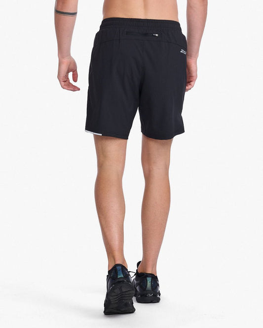 2XU South Africa - Mens Aero 7 Inch Shorts - BLK/SRF