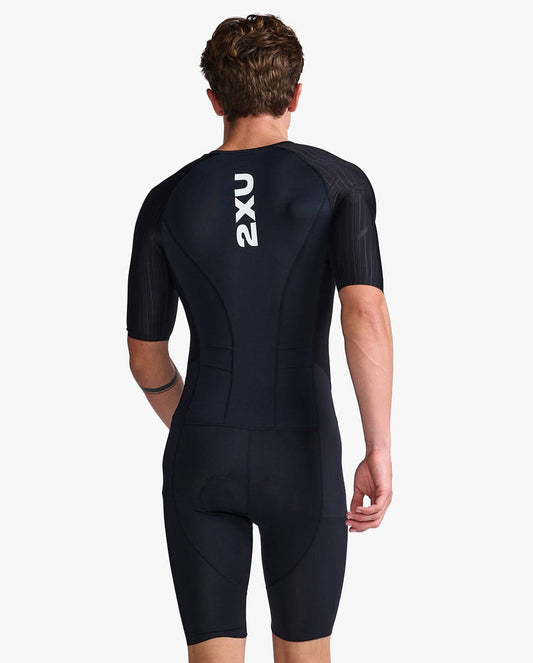 2XU Men's Aero Sleeved Trisuit - Black / White