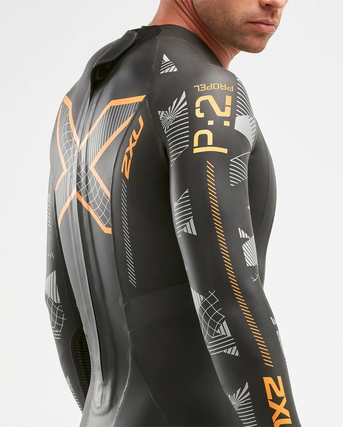 2XU Men's P2 Propel Wetsuit - Black / Orange Fizz