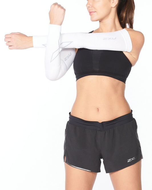 2XU South Africa - Flex Compression Arm Sleeves - White/Grey