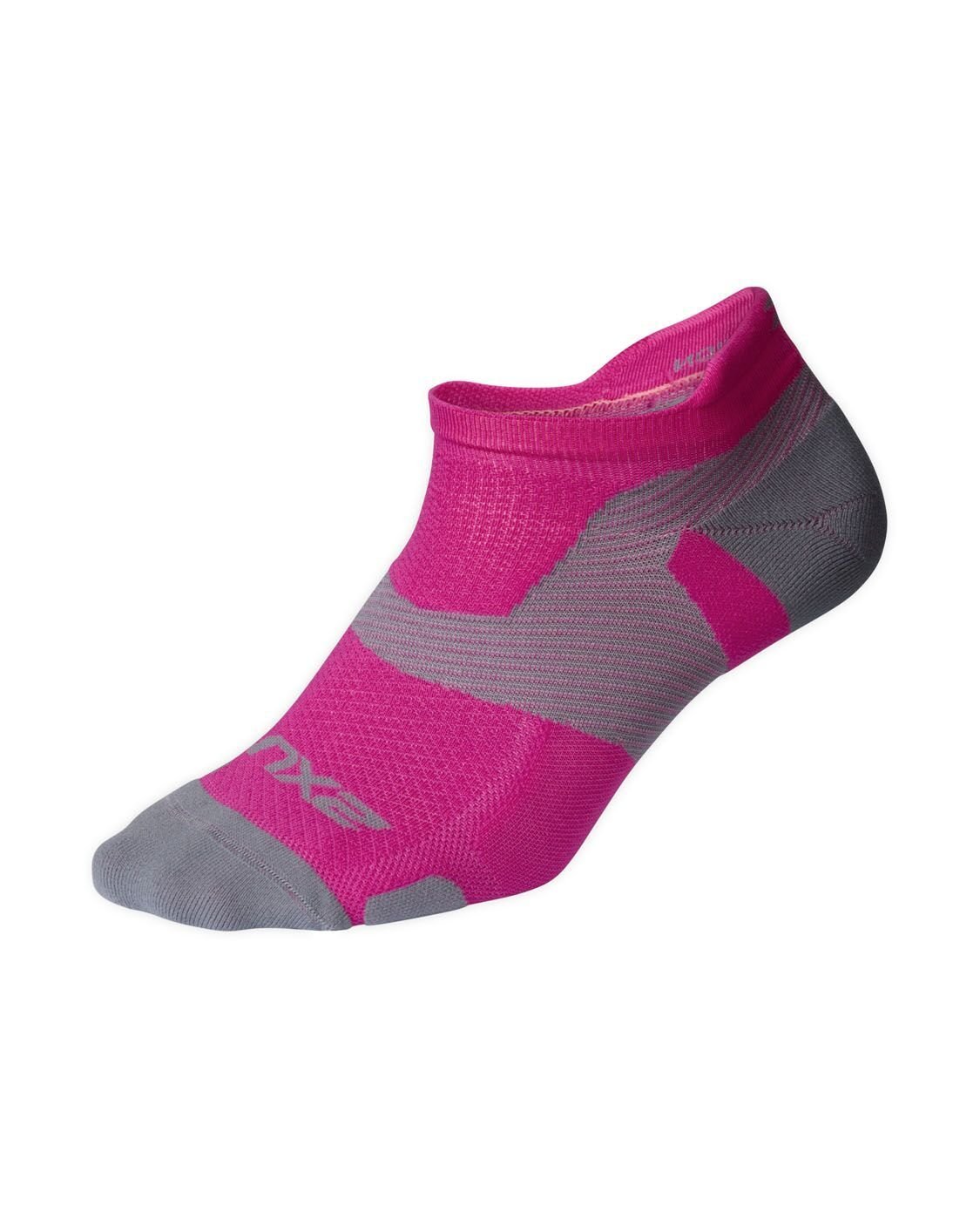 2XU South Africa - Vectr Light Cushion No Show Sock - Magenta/Light Grey