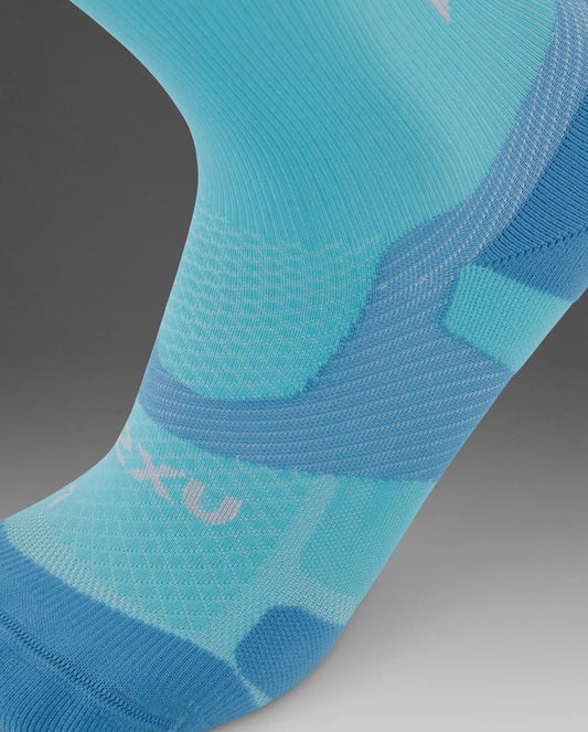 2XU South Africa - Unisex Vectr Light Cushion Crew Socks - Retro Blue/Azure Blue