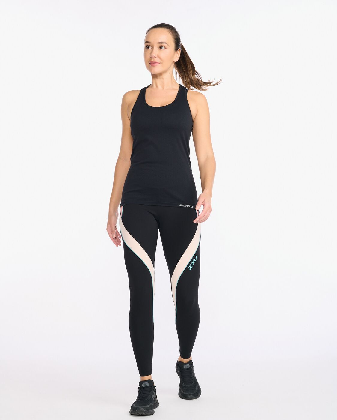 2XU South Africa - Women's Motion Training Vest - Black/Harbor Mist