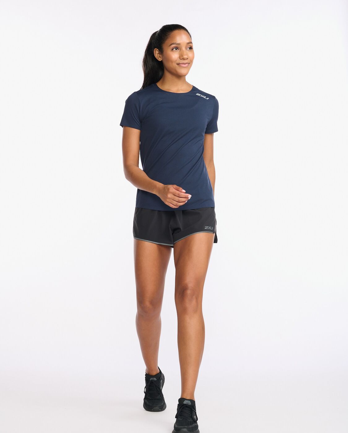 2XU South Africa - Womens Light Speed Tee - Midnight - Midnight/Silver Reflective