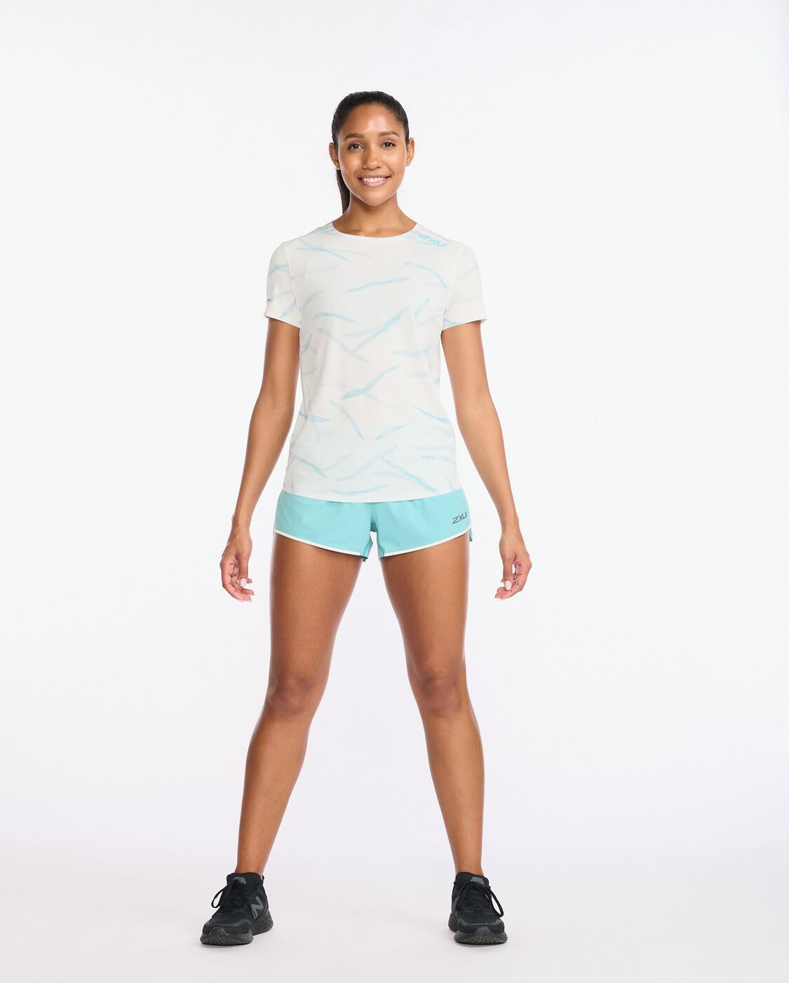 2XU South Africa - Womens Light Speed Tee - Soft Focus - Soft Focus/Porcelain Reflective