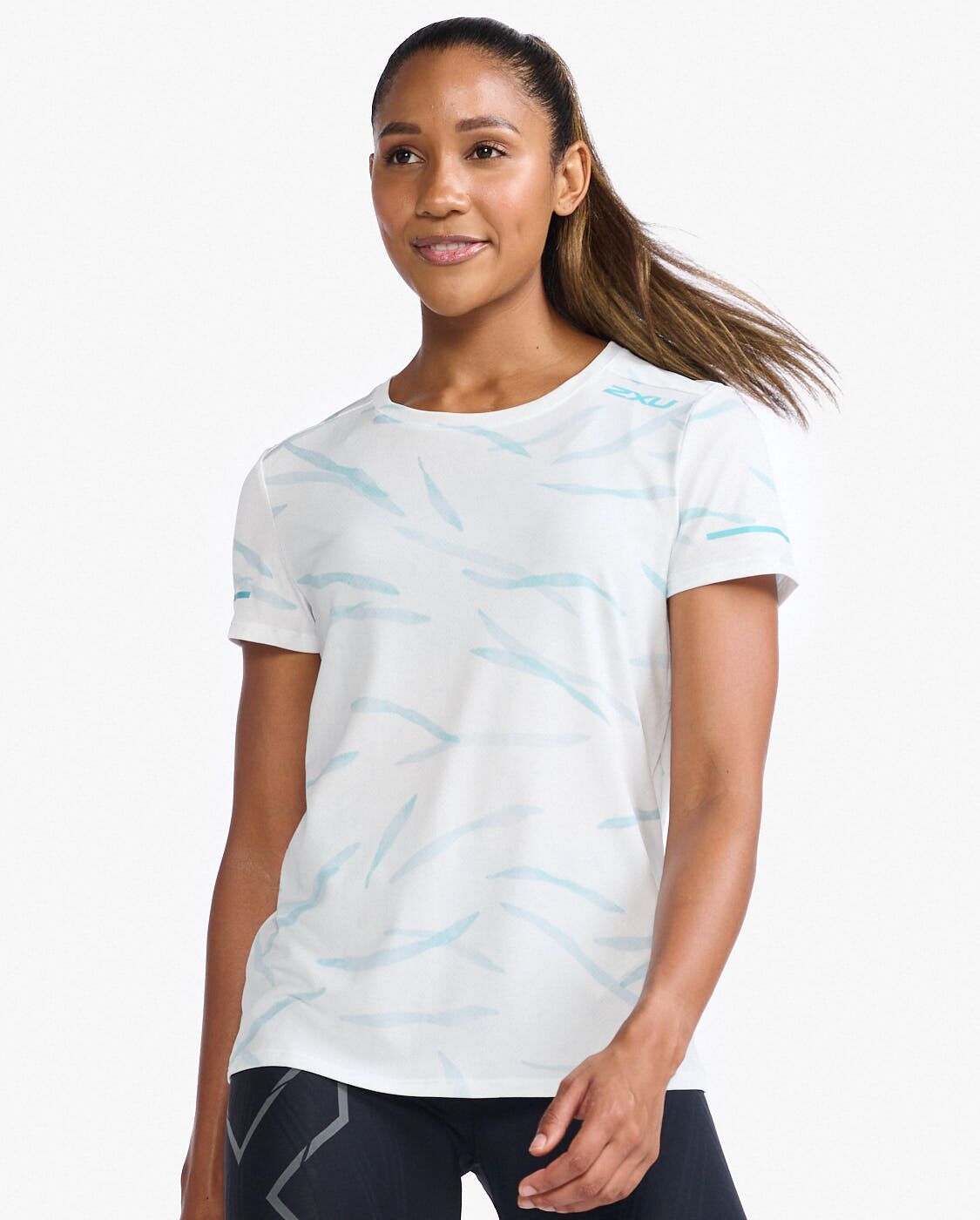 2XU South Africa - Womens Light Speed Tee - Soft Focus - Soft Focus/Porcelain Reflective