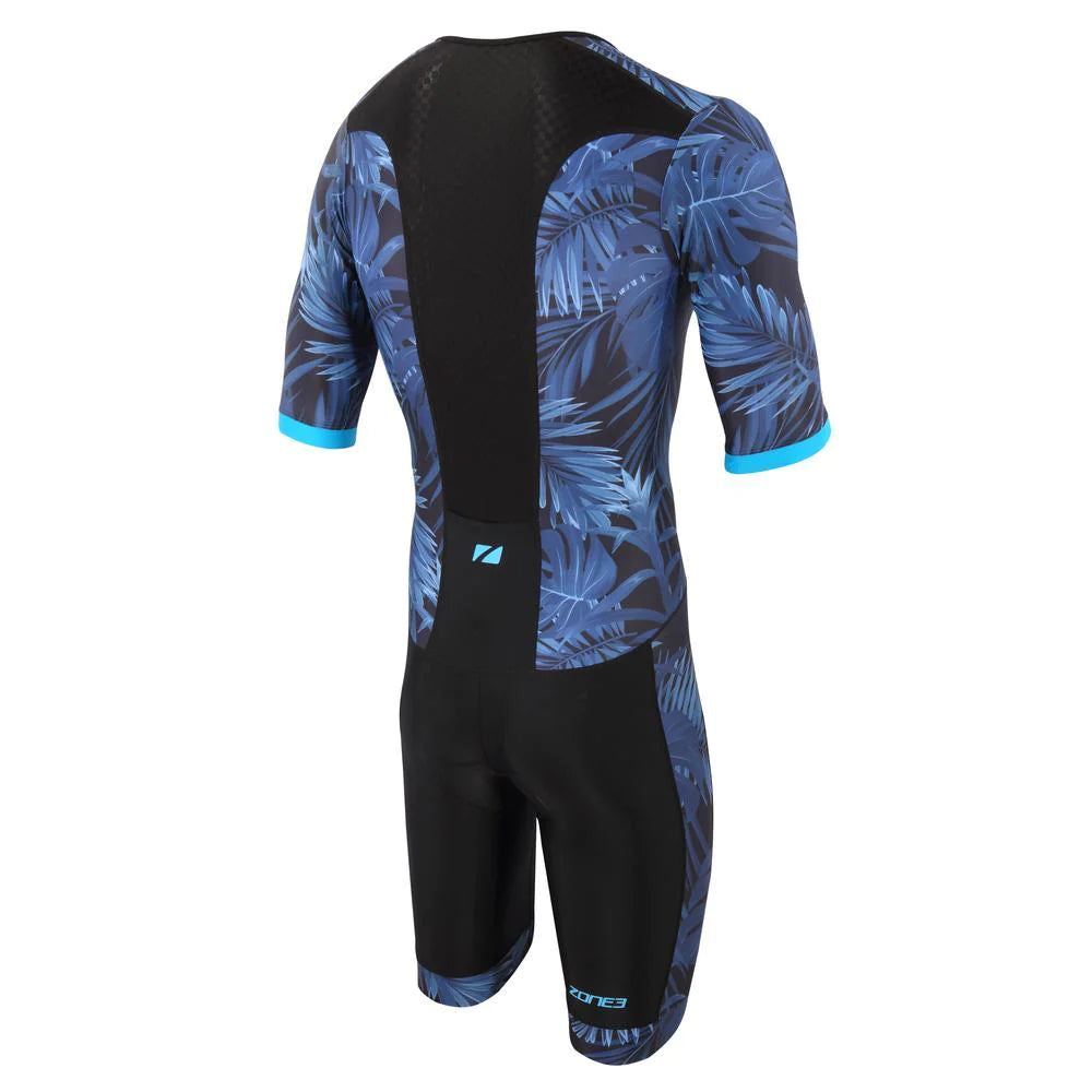 ZONE3 Active+ Full Zip Short Sleeve Trisuit - Tropical Palm