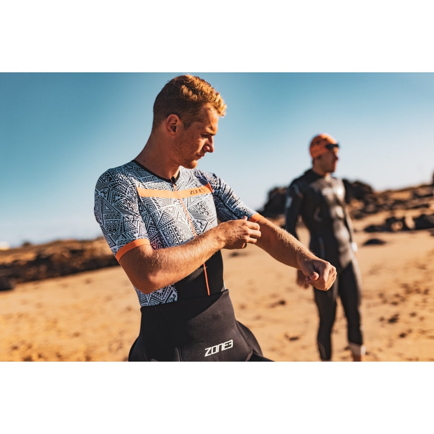 ZONE3 Active+ Full Zip Short Sleeve Trisuit - Kona Speed