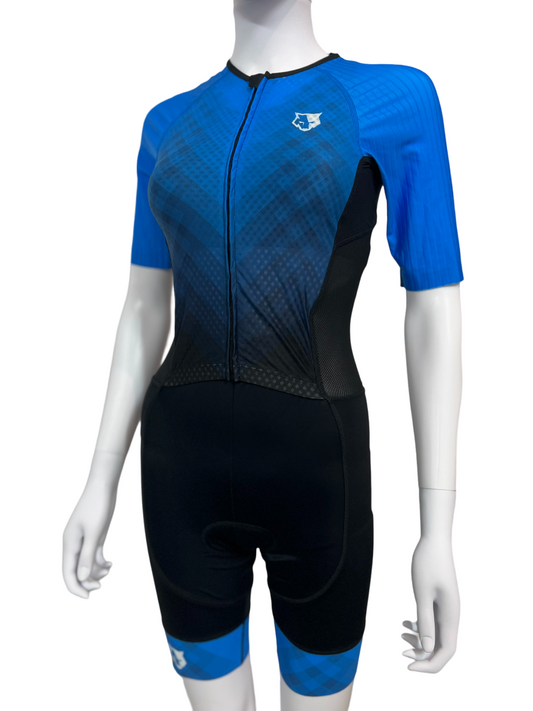 FLOWOLF SS Women's Triathlon Race Suit - Blue
