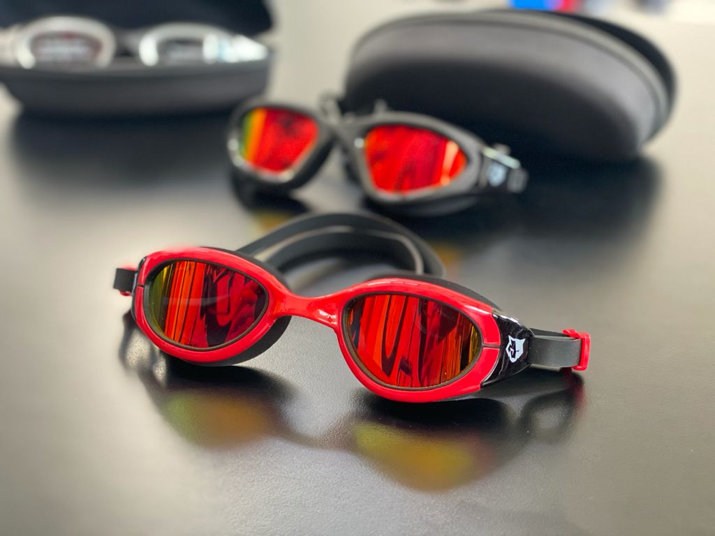 FLOWOLF FH2 Open Water Goggles - Red / Mirror