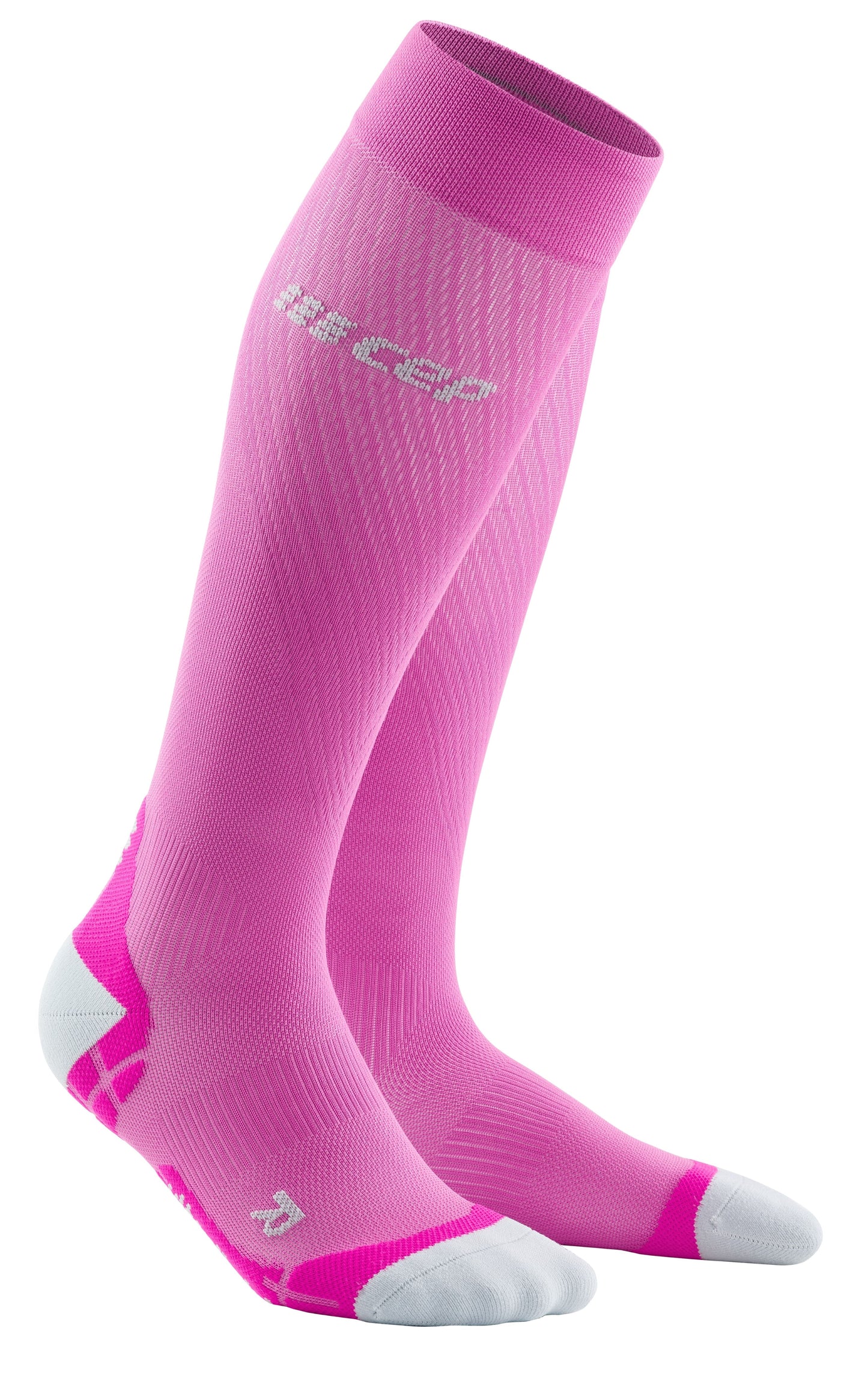 CEP Ultralight Compression Sock Tall Women's - Pink / Light Gray