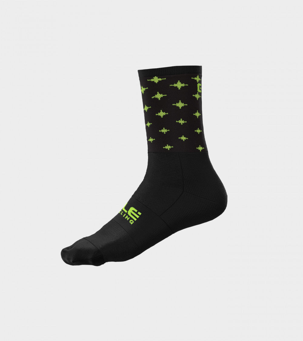 ALÈ Star Socks - Black / Fluo Yellow