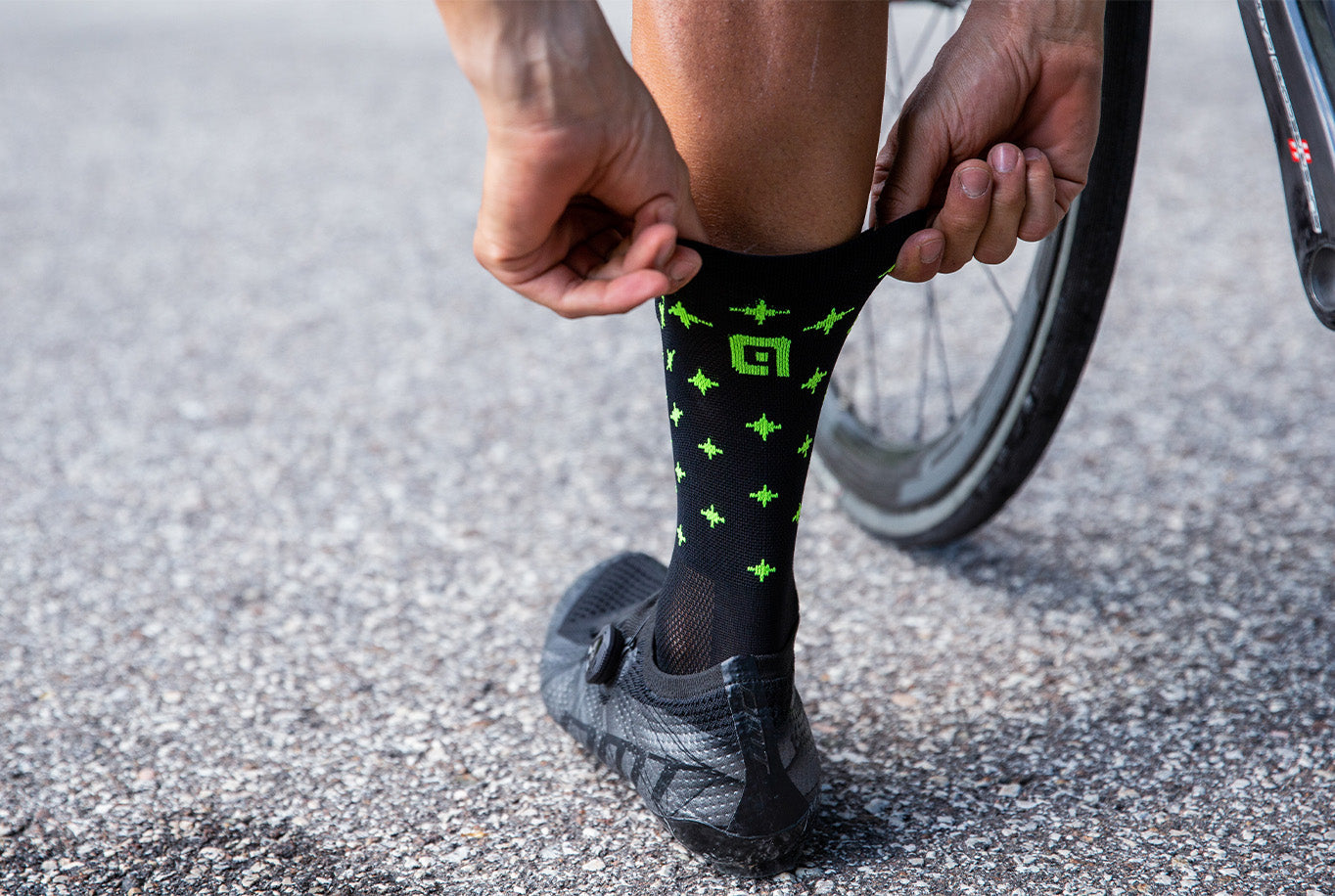 ALÈ Star Socks - Black / Fluo Yellow