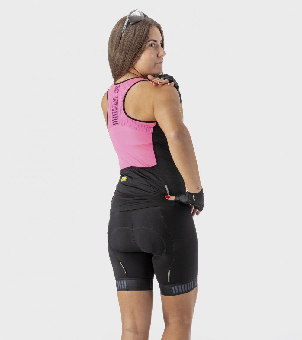 ALÈ Traguardo Bibshort Women's - Black / Fluo Pink