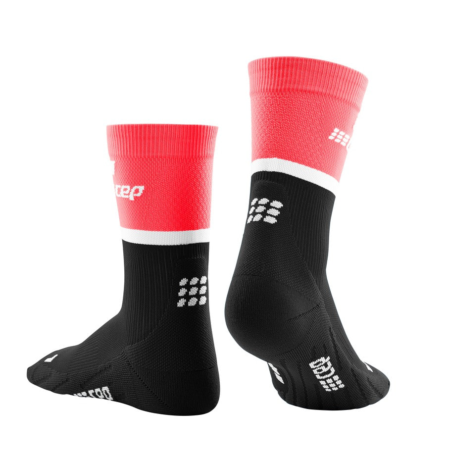 CEP Run Compression Socks Women's Mid Cut - Pink / Black