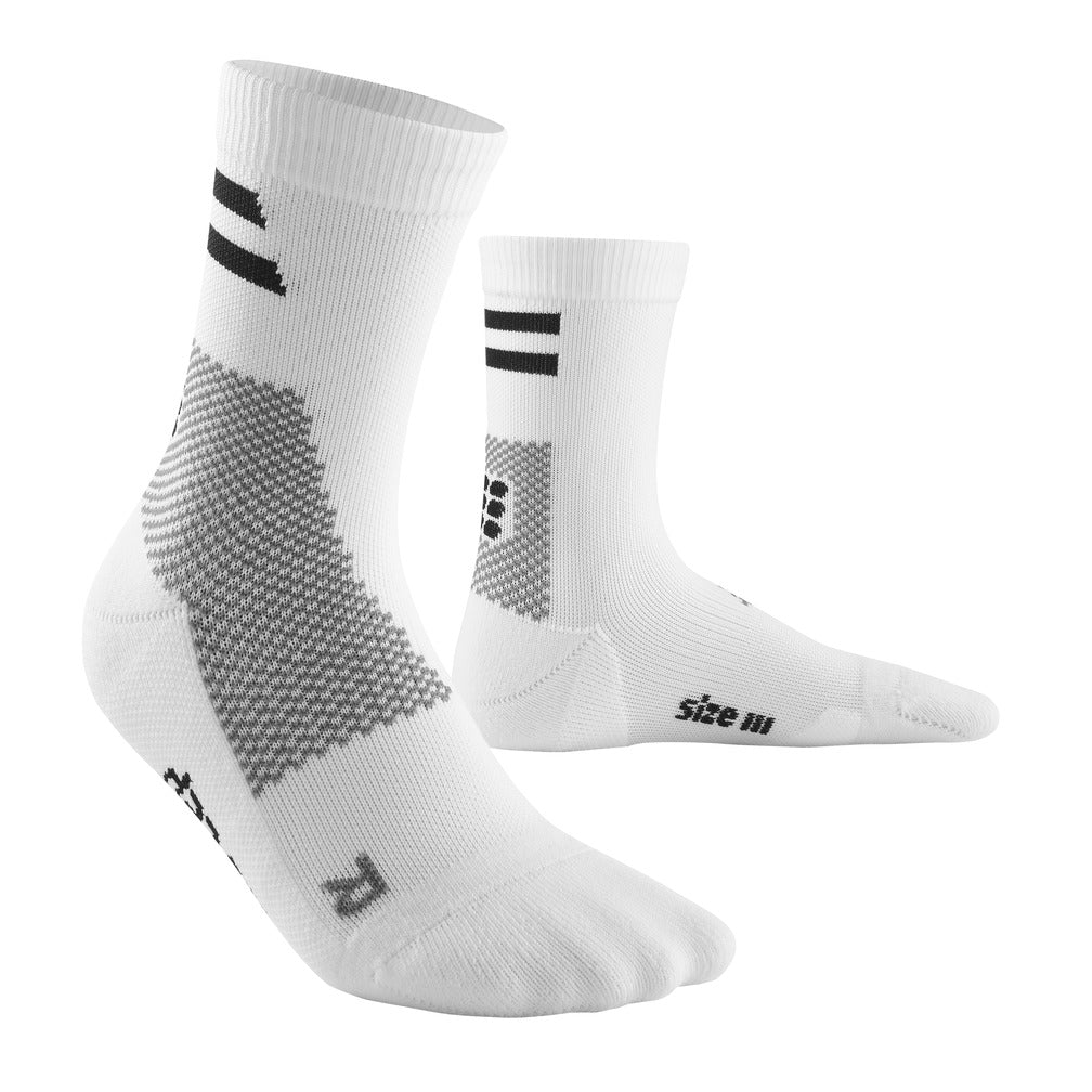 CEP Training Compression Socks Unisex Mid Cut- White