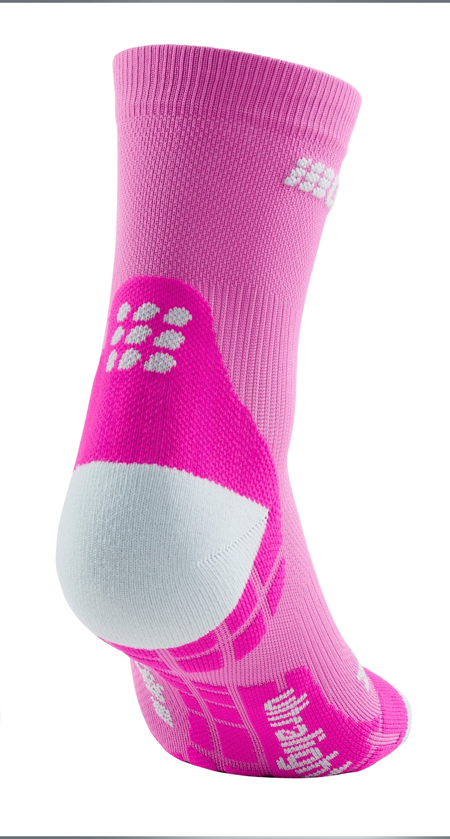 CEP Ultralight Short Compression Sock Women's - Pink / Light Gray