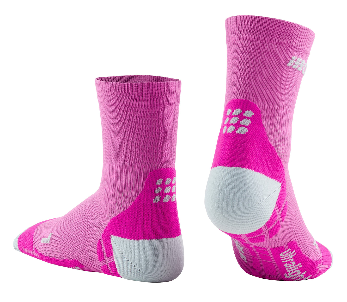 CEP Ultralight Short Compression Sock Women's - Pink / Light Gray