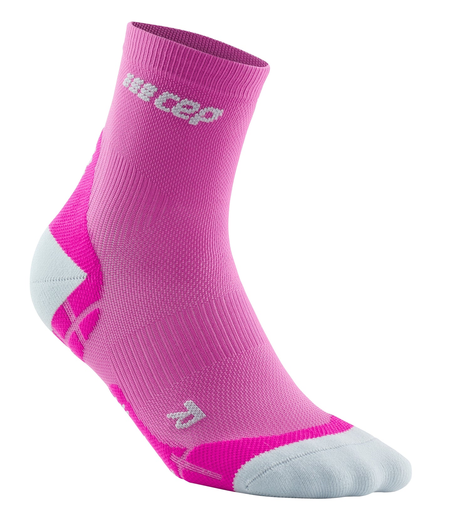 CEP Ultralight Short Compression Sock Women's - Pink / Light Gray