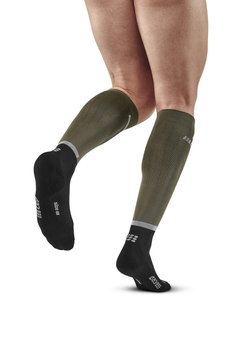 CEP Run Compression Socks Tall Men's - Olive / Black