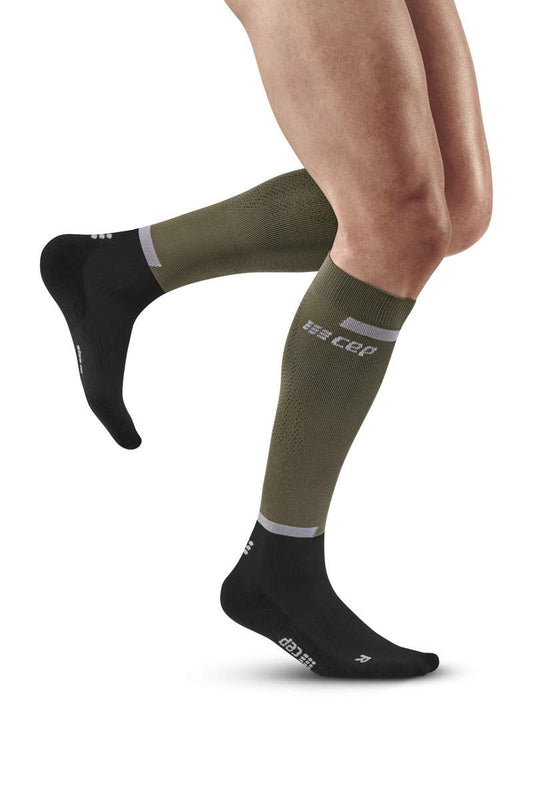 CEP Run Compression Socks Tall Men's - Olive / Black