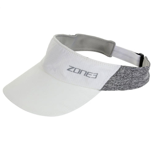 ZONE3 Lightweight Race Visor for Training and Racing - White/Grey/Reflective Silver