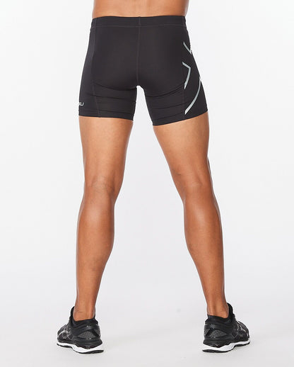 2XU South Africa - Men's Core Compression 1/2 Shorts - Black/Silver