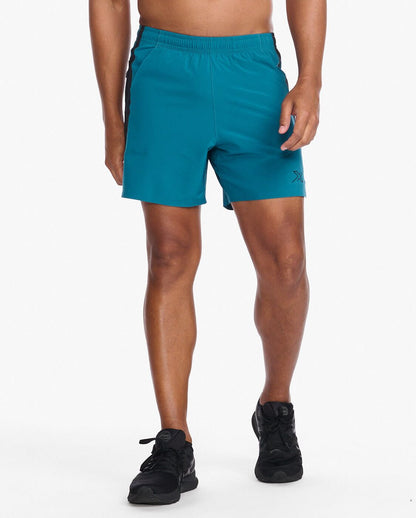 2XU South Africa - Mens Motion 6 inch Shorts - Oceanside/Black