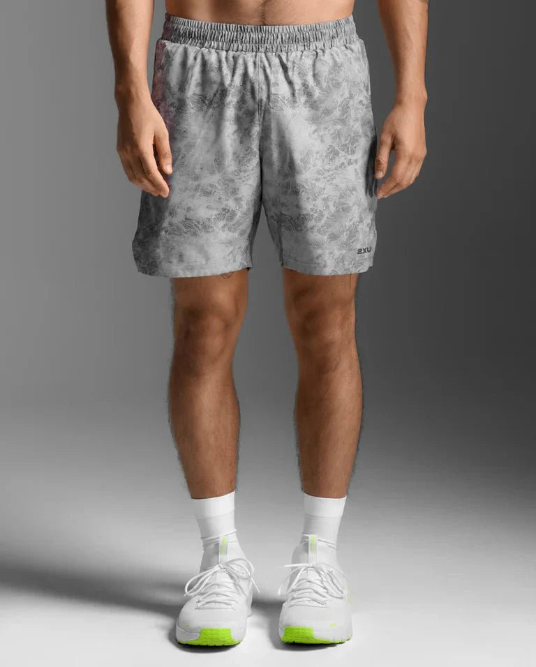 2XU South Africa - Men's Aero 7 Inch Shorts - Weathervane Marble/Blk Reflect