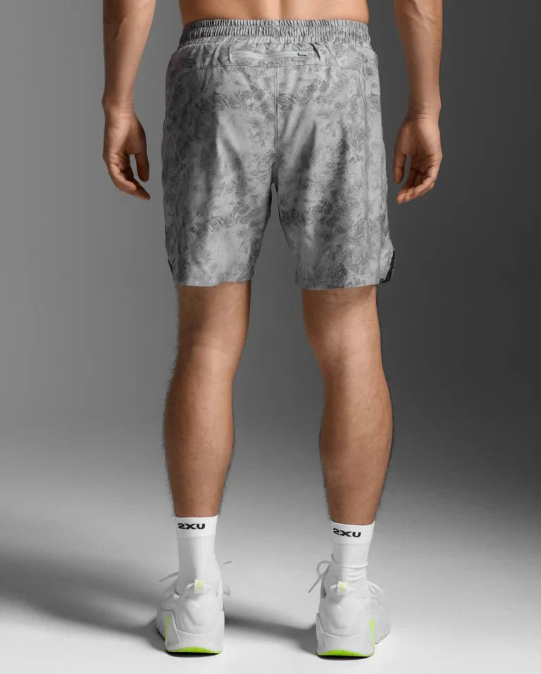 2XU South Africa - Men's Aero 7 Inch Shorts - Weathervane Marble/Blk Reflect