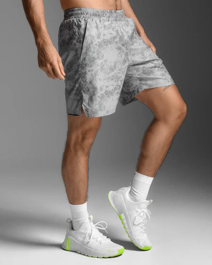 2XU South Africa - Men's Aero 7 Inch Shorts - Weathervane Marble/Blk Reflect