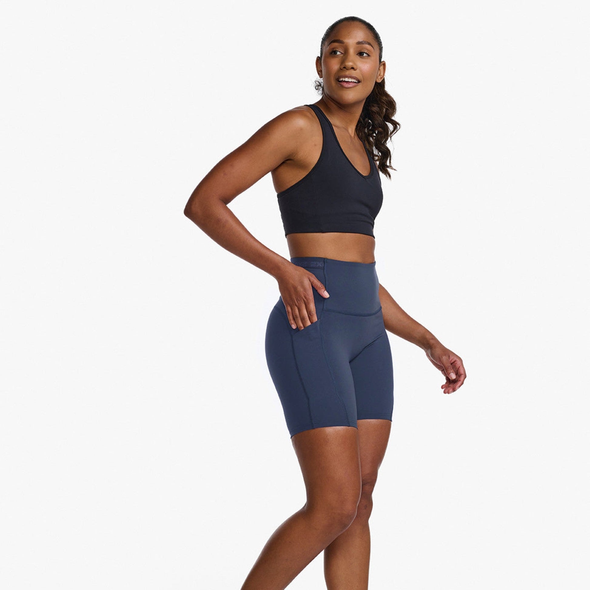 2XU South Africa - Women's Form Stash Hi - Rise Bike Shorts - IDK/IDK