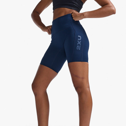 2XU South Africa - Women's Form Stash Hi - Rise Bike Shorts - MDN/MDN
