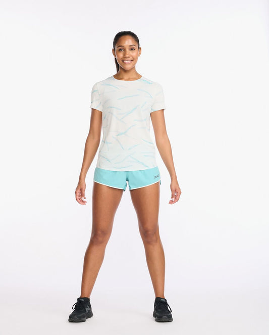 2XU South Africa - Womens Light Speed Tee - Soft Focus - Soft Focus/Porcelain Reflective