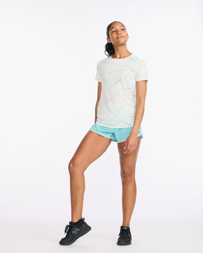 2XU South Africa - Womens Light Speed Tee - Soft Focus - Soft Focus/Porcelain Reflective