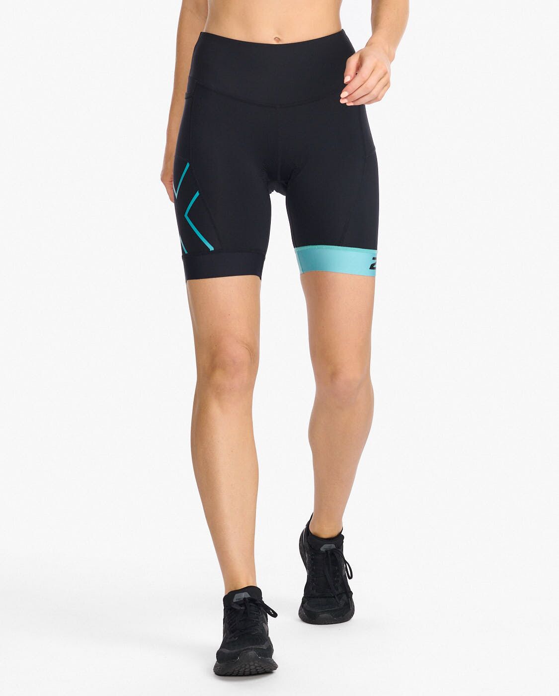 2XU South Africa - Womens Core 7 Inch Tri Short - Black/Porcelain