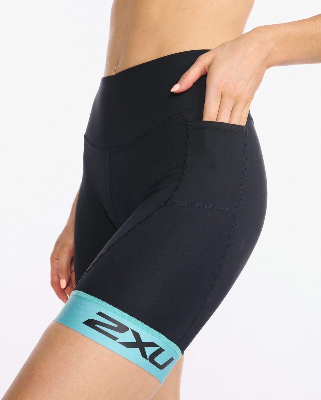 2XU South Africa - Womens Core 7 Inch Tri Short - Black/Porcelain