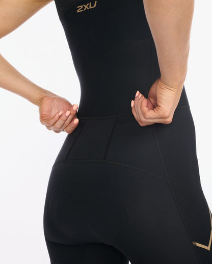 2XU South Africa - Womens Light Speed Front Zip Trisuit - Black/Gold