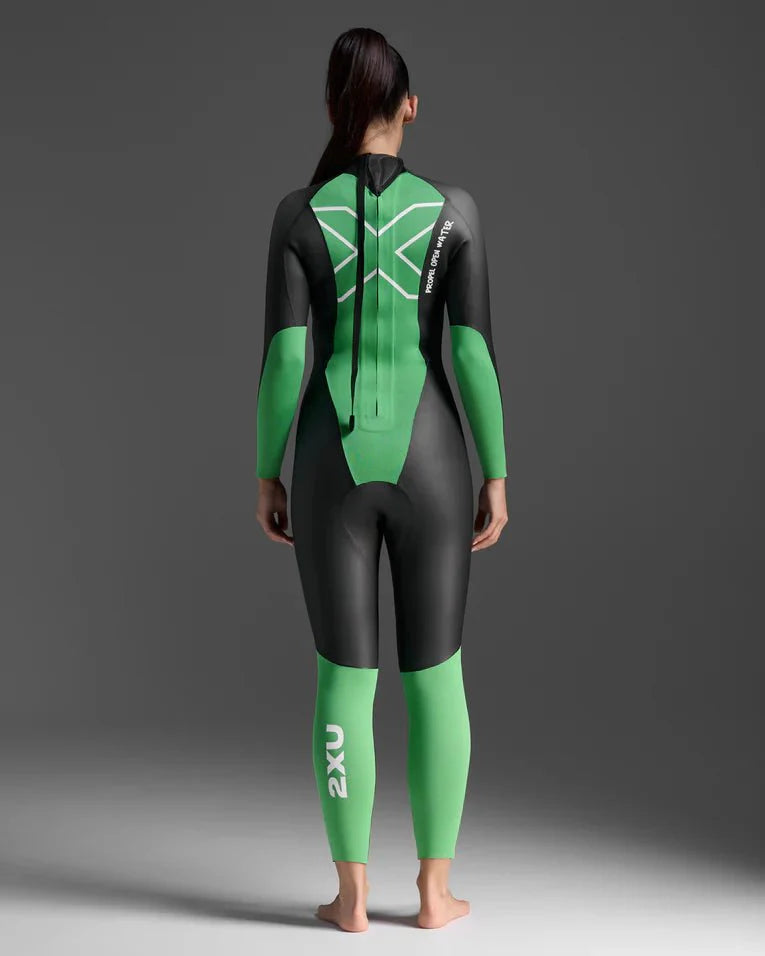 2XU South Africa - Women's Propel Open Water Wetsuit - Black/Bright Green