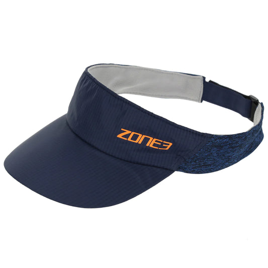 ZONE3 Lightweight Race Visor for Training and Racing - Navy/Blue Marl/Reflective Orange