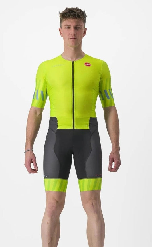 CASTELLI Free San Remo 2 Men's SS Suit - Electric Lime / Niagara Blue