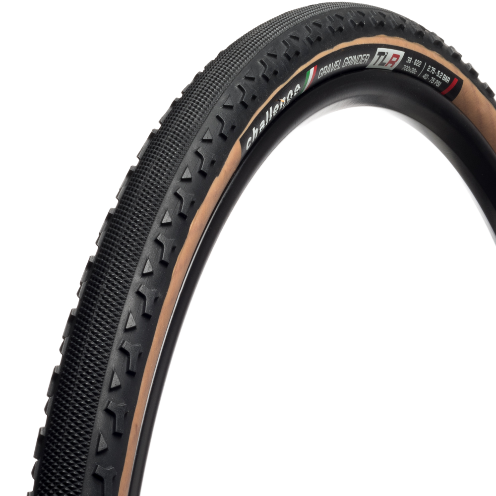 CHALLENGE Gravel Grinder V 700x38 Tubeless Tire 120tpi - Black/Brown