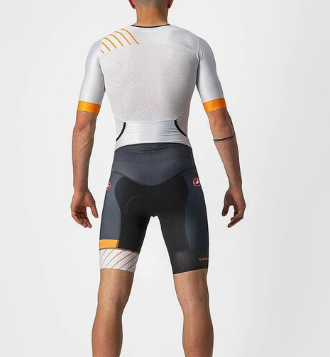 CASTELLI Free Sanremo Men's SS Suit - Silver Gray / Brilliant Orange